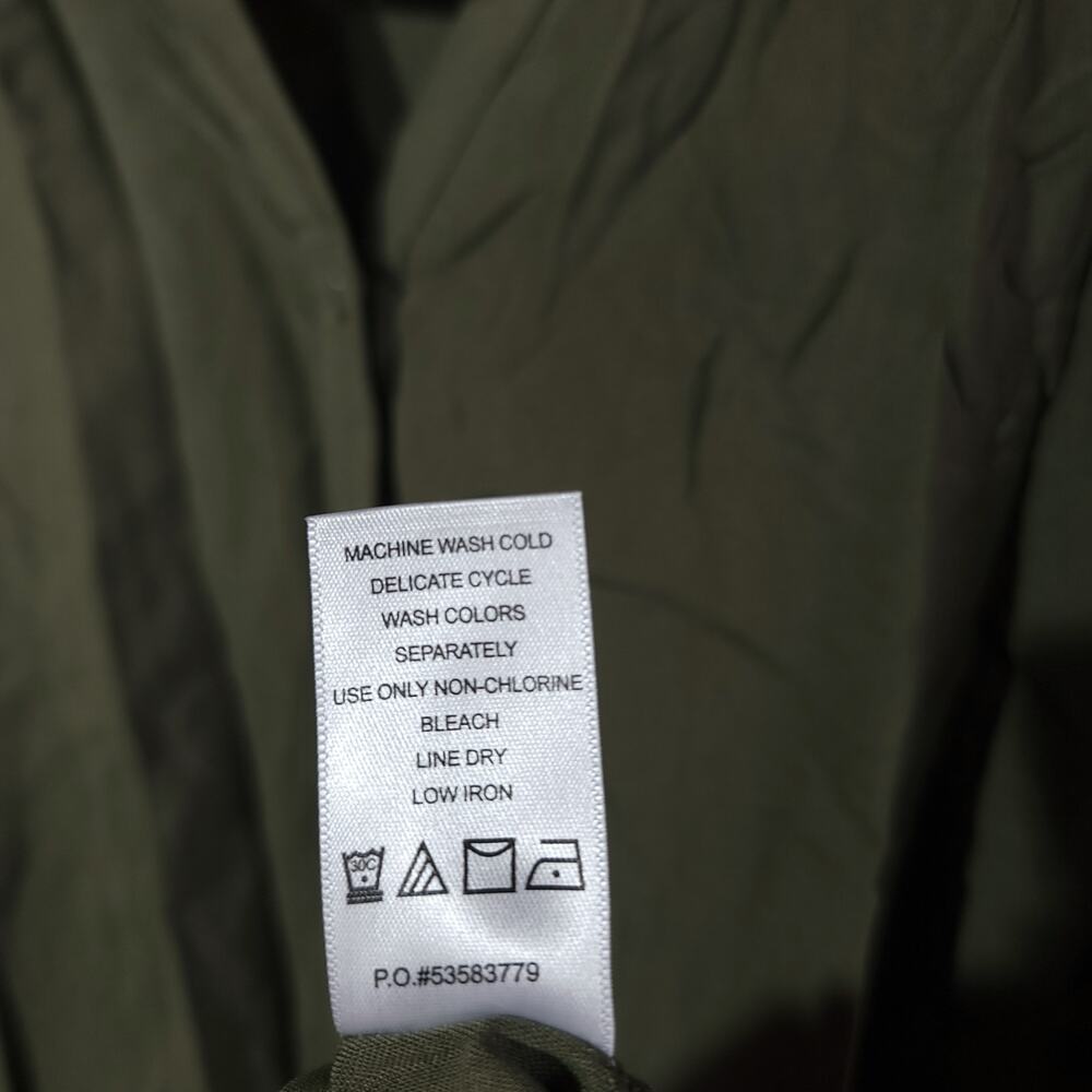 Romans Dress Size 28 W Button Down Womans Green Olive Army Summer Short Sleeve - Picture 3 of 6